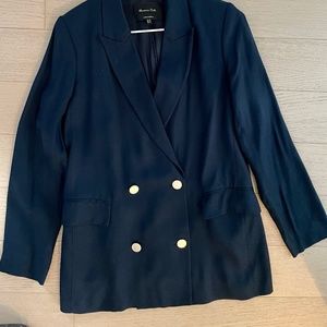 Massimo Dutti double breasted navy blazer size 6